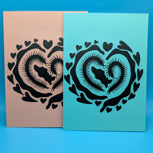 Centipede Hearts Greeting Card