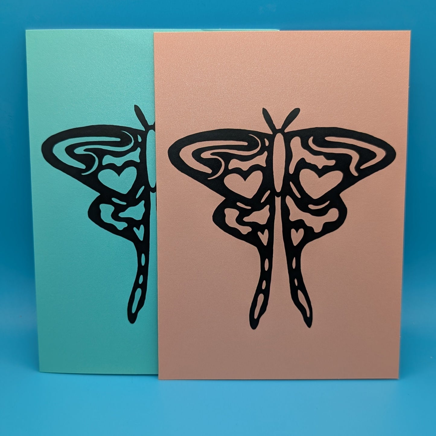 Heart Luna Moth Greeting Card