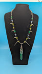 Green Stone & Spike Necklace