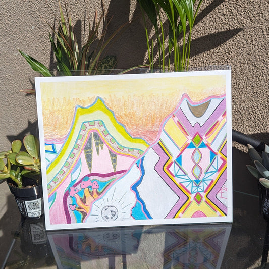 Vibrant Mountain Range Art Print