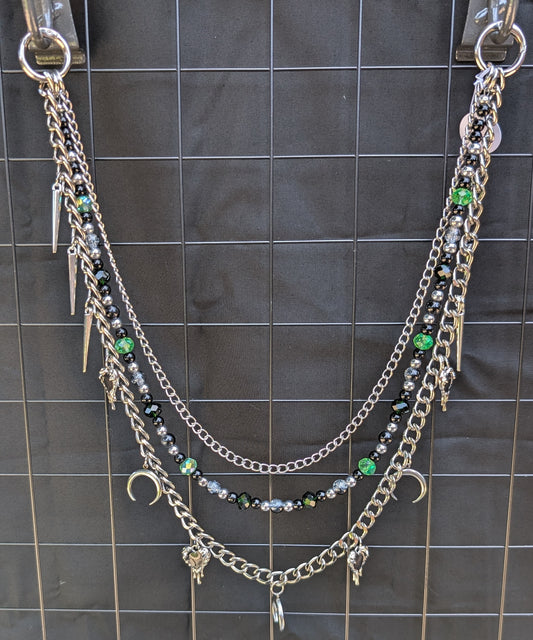 Black and Green Pant Chain