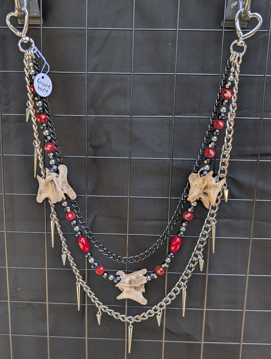 Red & Black Coyote Bone Pant Chain