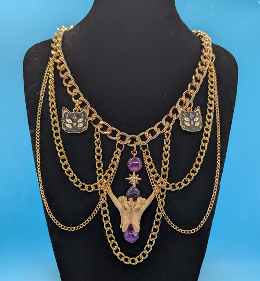 Golden Star Rabbit Bone Choker