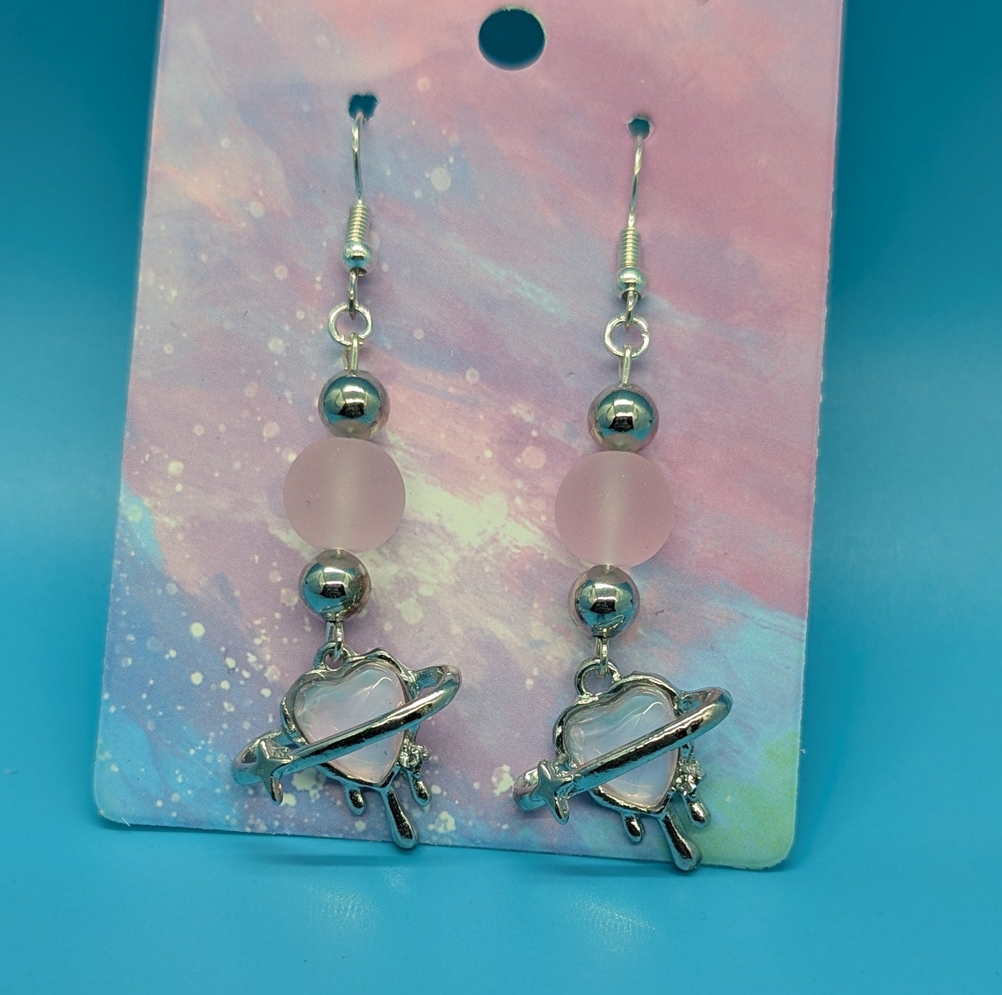 Dripping Celestial Heart Earrings