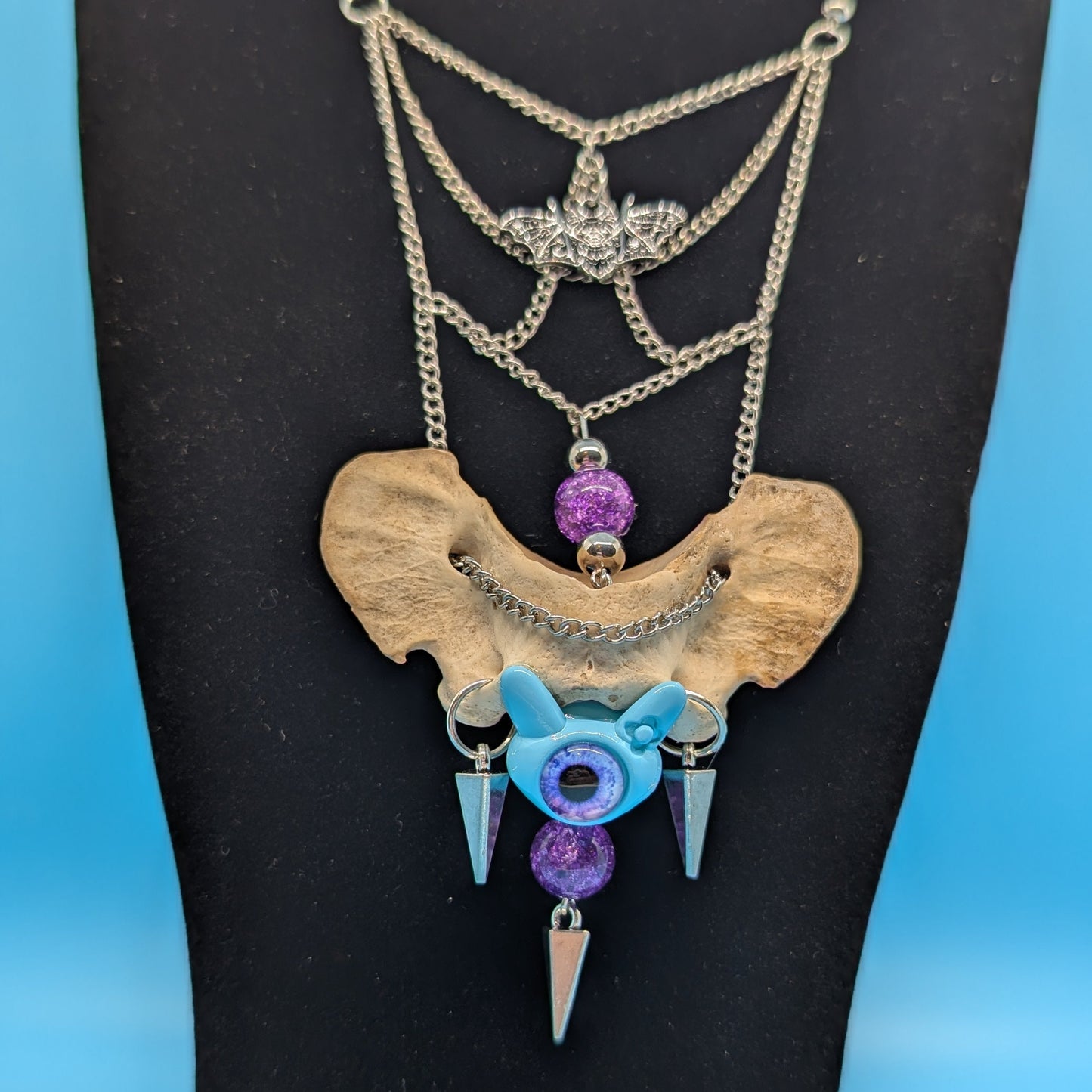 Purple & Blue Coyote Bone Necklace