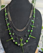 Black & Green Spike Pant Chain