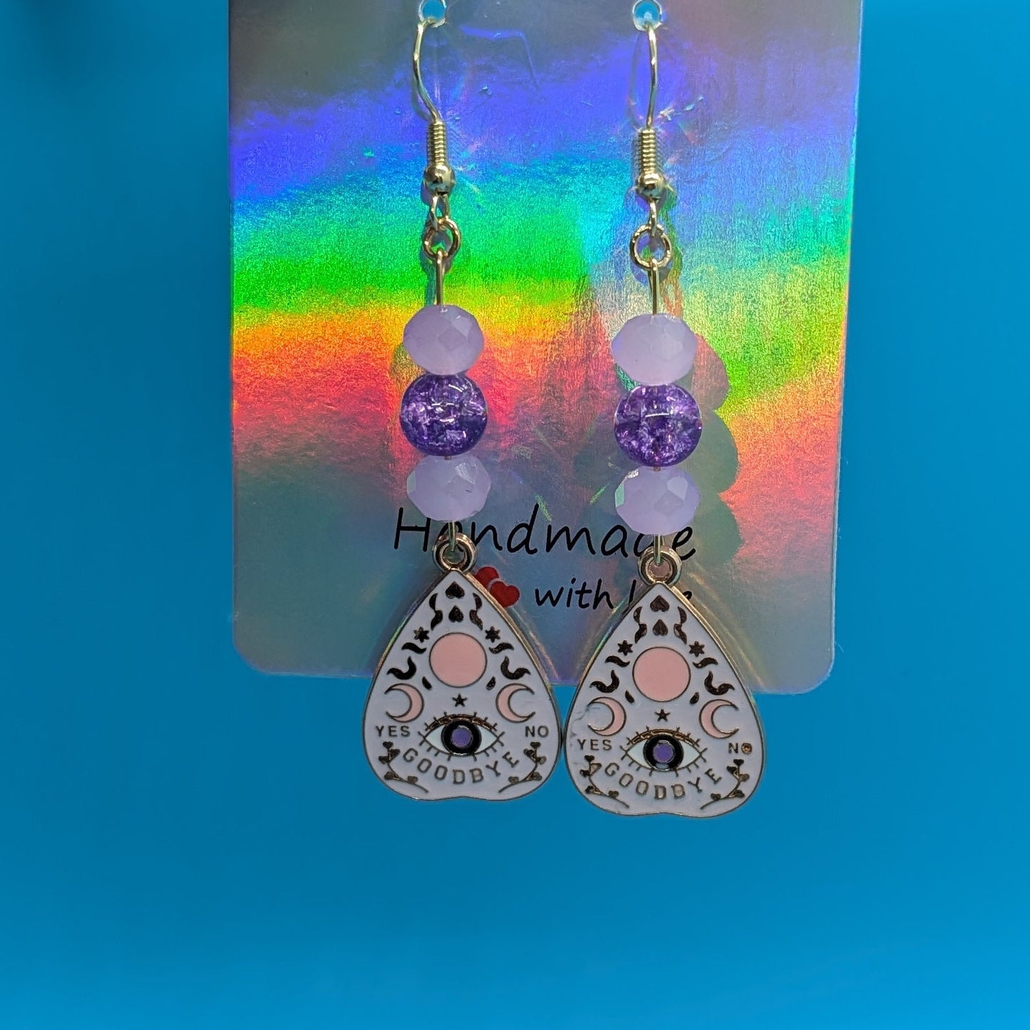 Purple Planchette Earrings